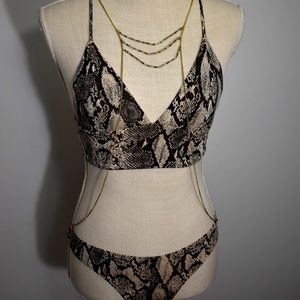 2 piece snake print swimsuit